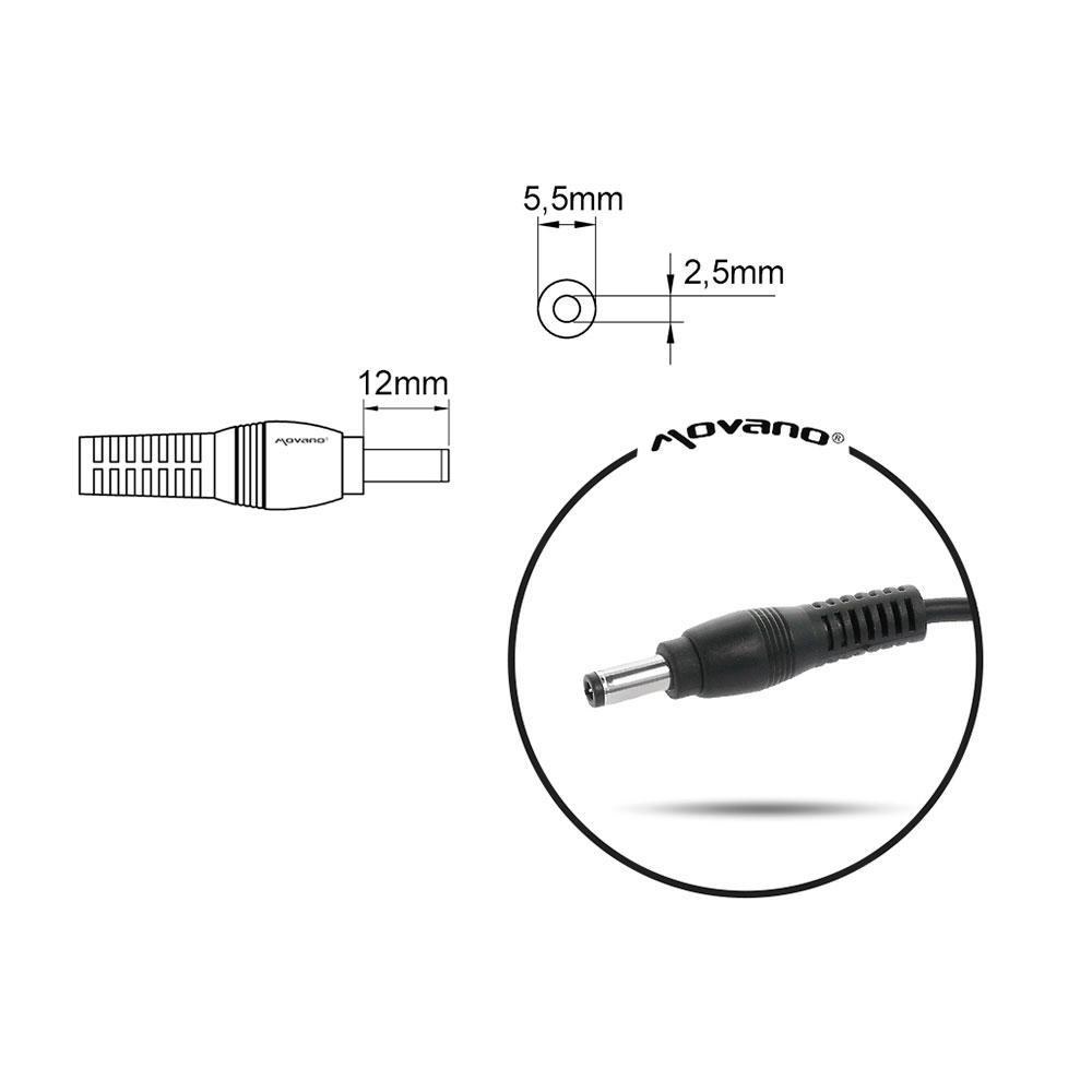 Cargador para portátil Acer / Asus / Toshiba 65W 19V 3.42A 5.5 mm x 2.5 mm / Puerto USB / Movano - Imagen 6
