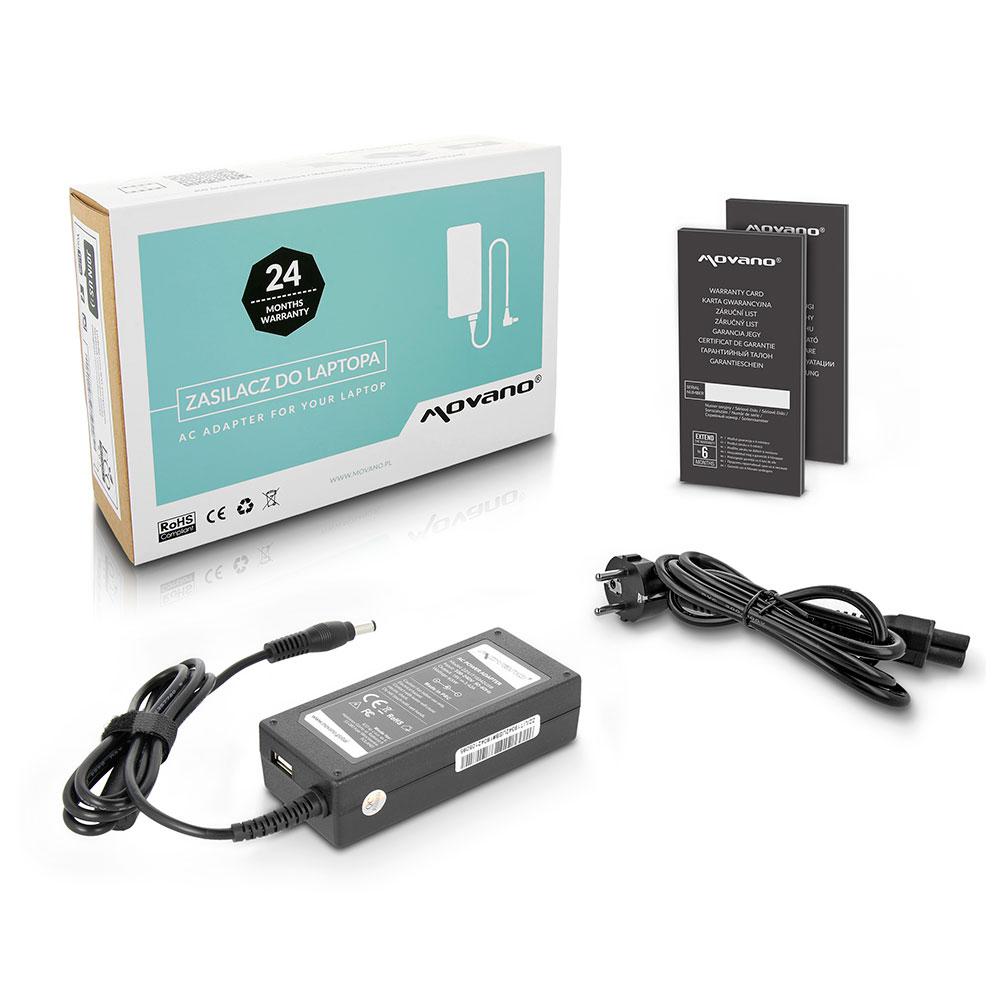 Cargador para portátil Acer / Asus / Toshiba 65W 19V 3.42A 5.5 mm x 2.5 mm / Puerto USB / Movano