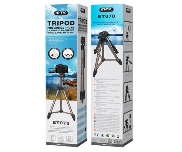 Tripode Camara-Smartphone Et070 / Extensible 400mm-1250mm / Negro / Mtk / No incluye soporte Movil - Imagen 2
