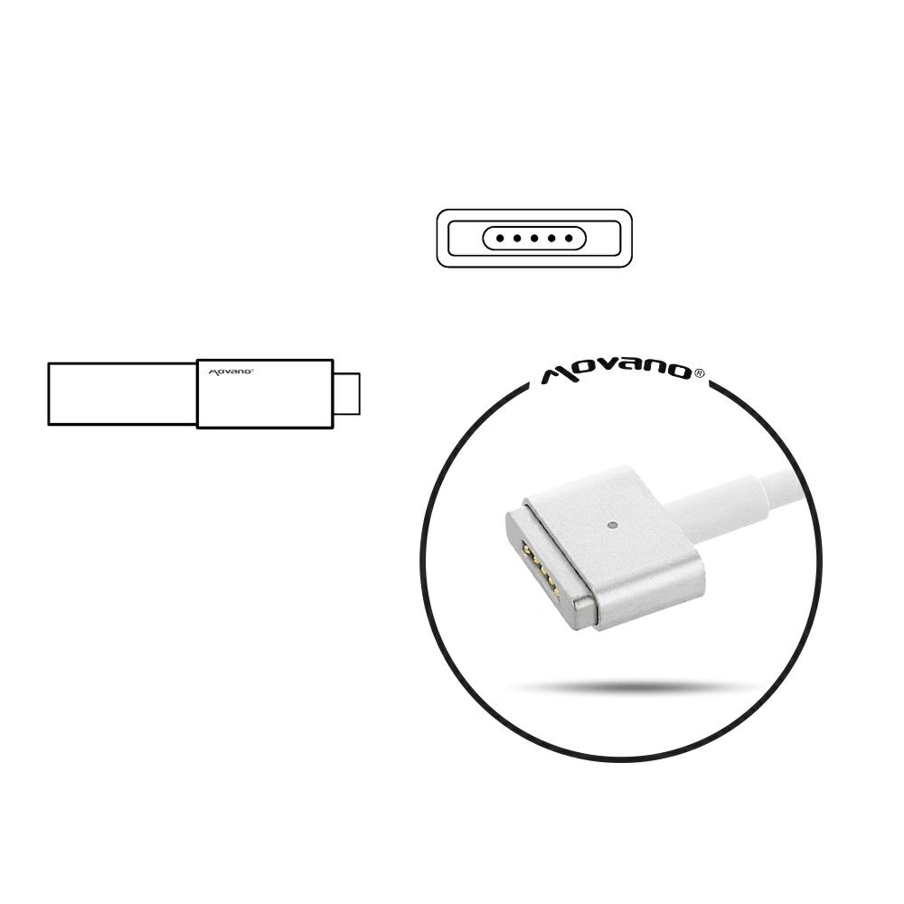 Cargador compatible para portátil APPLE 85W Magsafe 2 Movano - Imagen 6