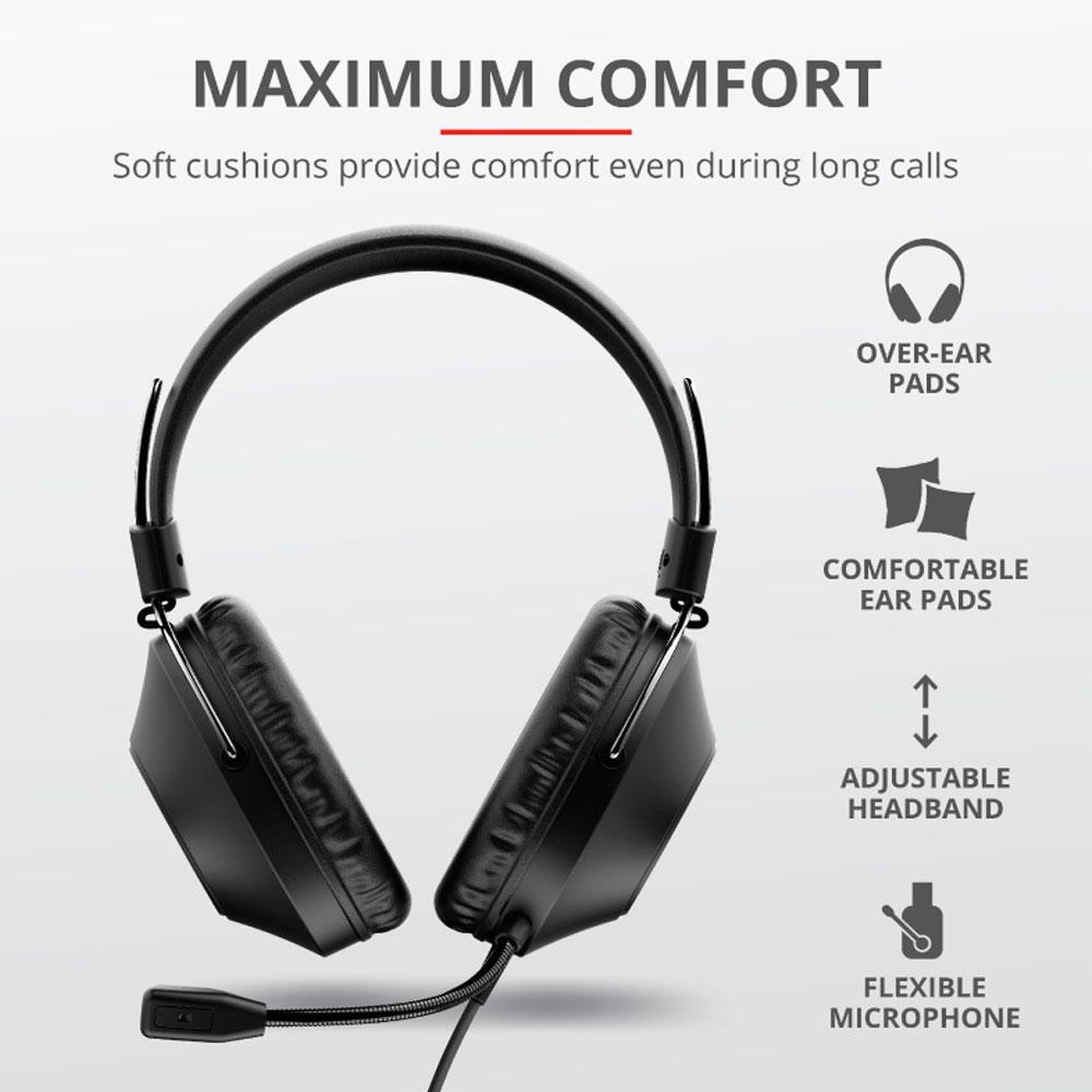 Auriculares Trust Ozzo / Usb / Micro incorporado / 40mm / Cable 2m / Negro / 24132 - Imagen 3