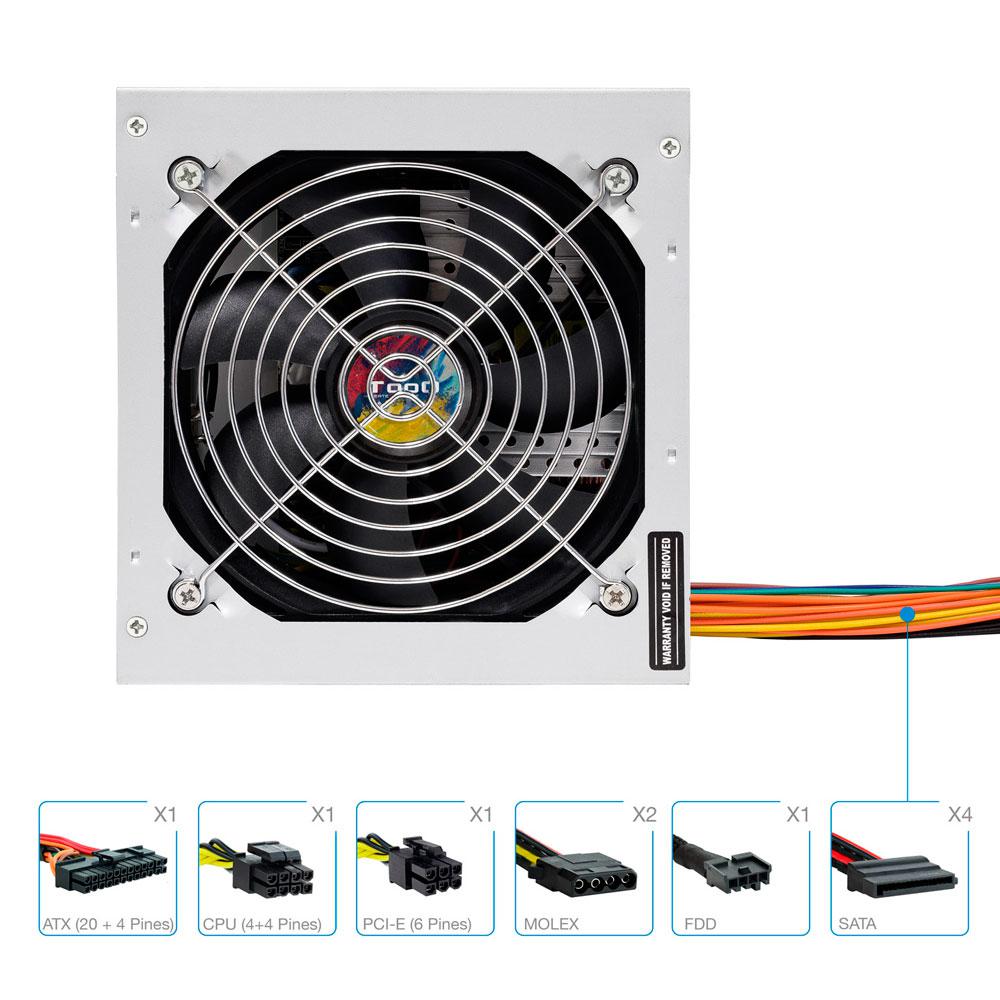 Fuente alimentacion ATX 500w Tooq Apolo / PFC Activo / ATX 1.3 / TQAPOLO-500SP - Imagen 3