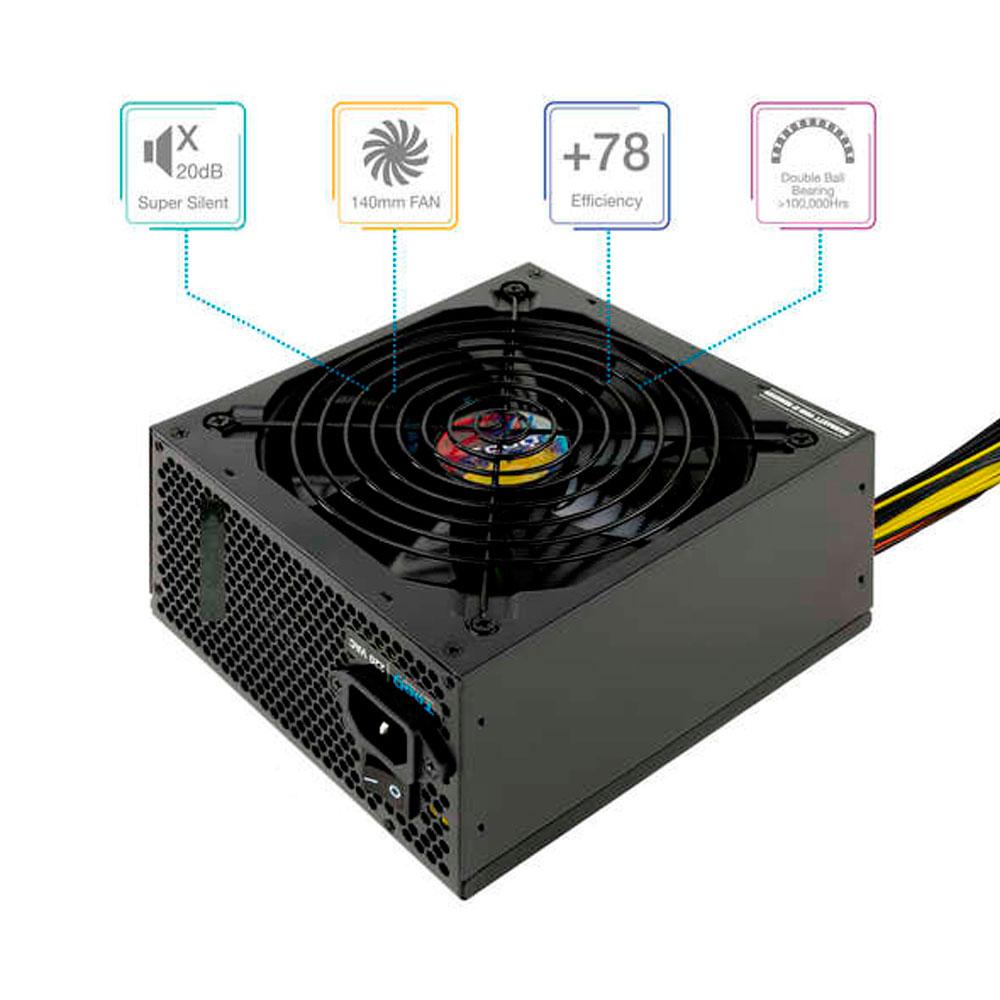 Fuente alimentacion ATX 650w Tooq Apolo / PFC Activo / ATX 2.3 / Negra / TQAPOLO-650SP - Imagen 2