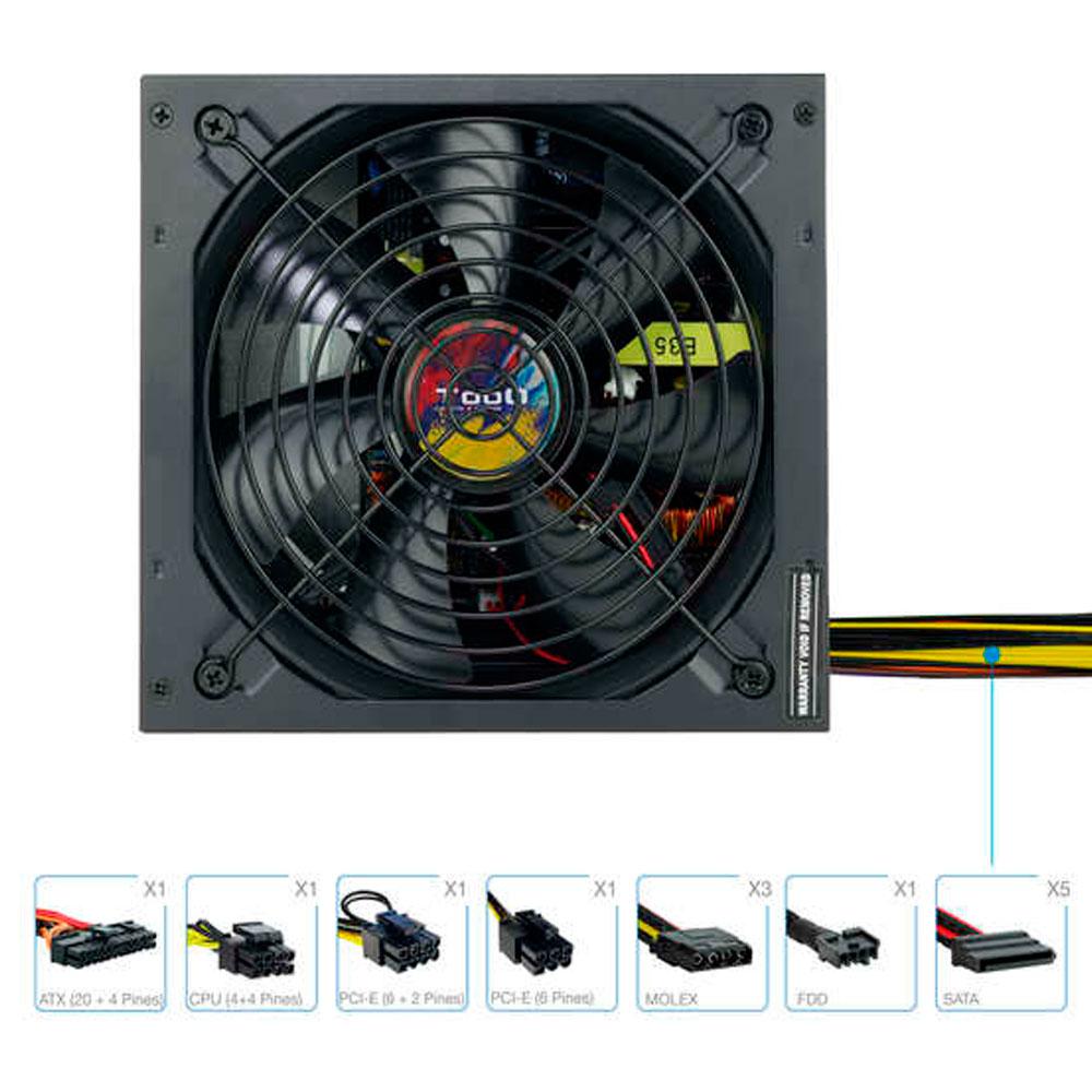 Fuente alimentacion ATX 650w Tooq Apolo / PFC Activo / ATX 2.3 / Negra / TQAPOLO-650SP - Imagen 3